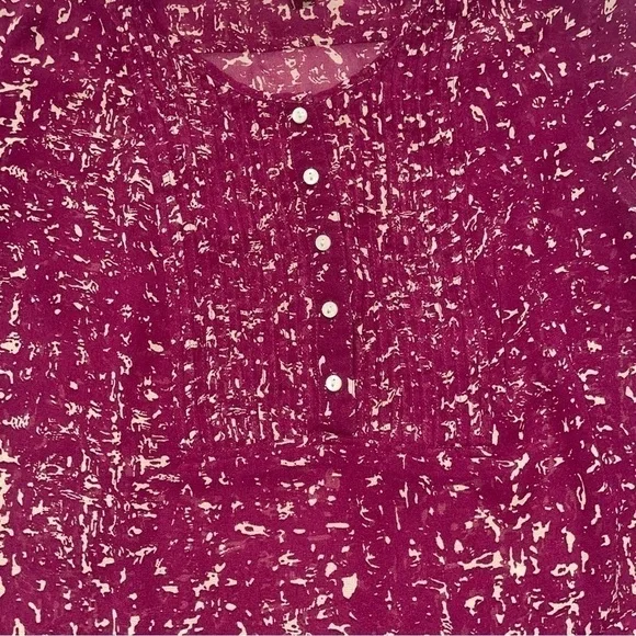 CONVERSE One Star Plum Button Pintuck Blouse M - Picture 4 of 13